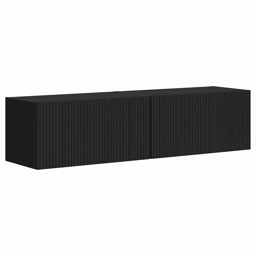 Meuble TV mural 2 pcs Noir 60 x 31 x 29,5 cm Bois d'ingénierie - 2