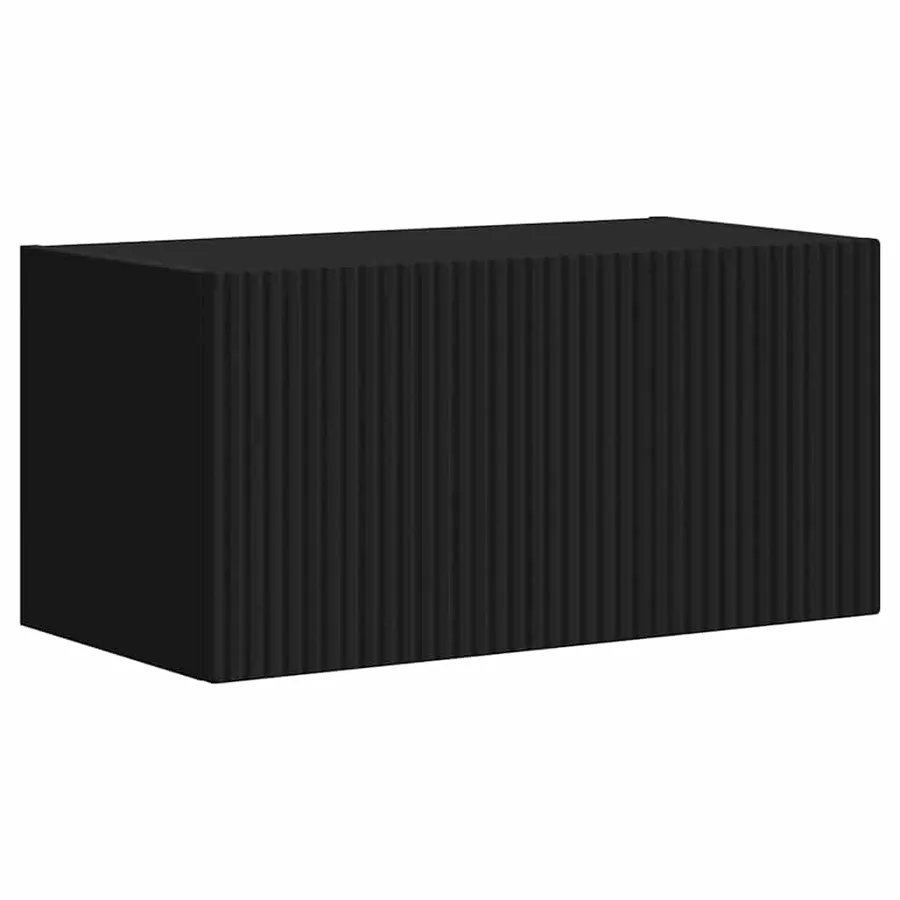 Meuble TV mural 2 pcs Noir 60 x 31 x 29,5 cm Bois d'ingénierie - 5