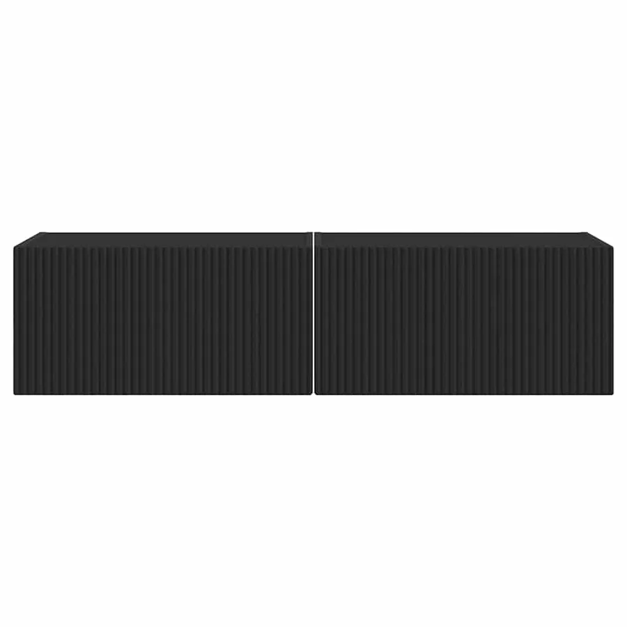 Meuble TV mural 2 pcs Noir 60 x 31 x 29,5 cm Bois d'ingénierie - 7