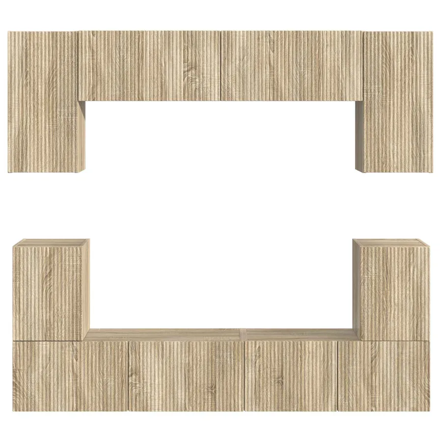 Ensemble meuble TV 5 pcs Chêne Sonoma Bois d'ingénierie - 10