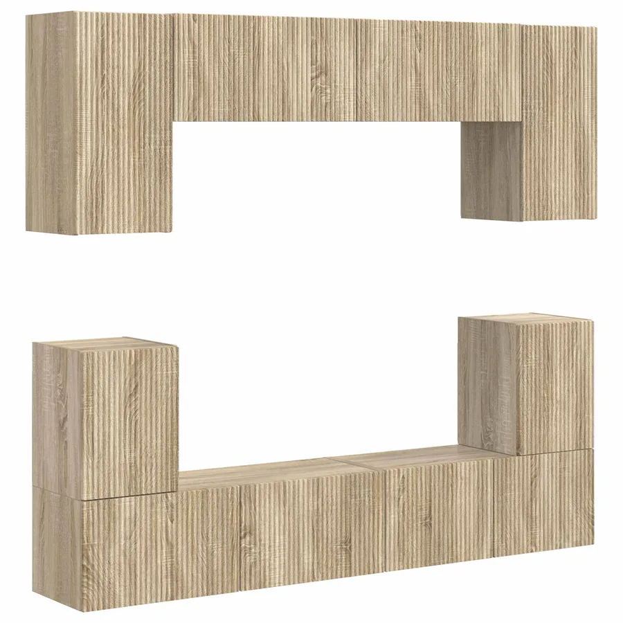 Ensemble meuble TV 5 pcs Chêne Sonoma Bois d'ingénierie - 2
