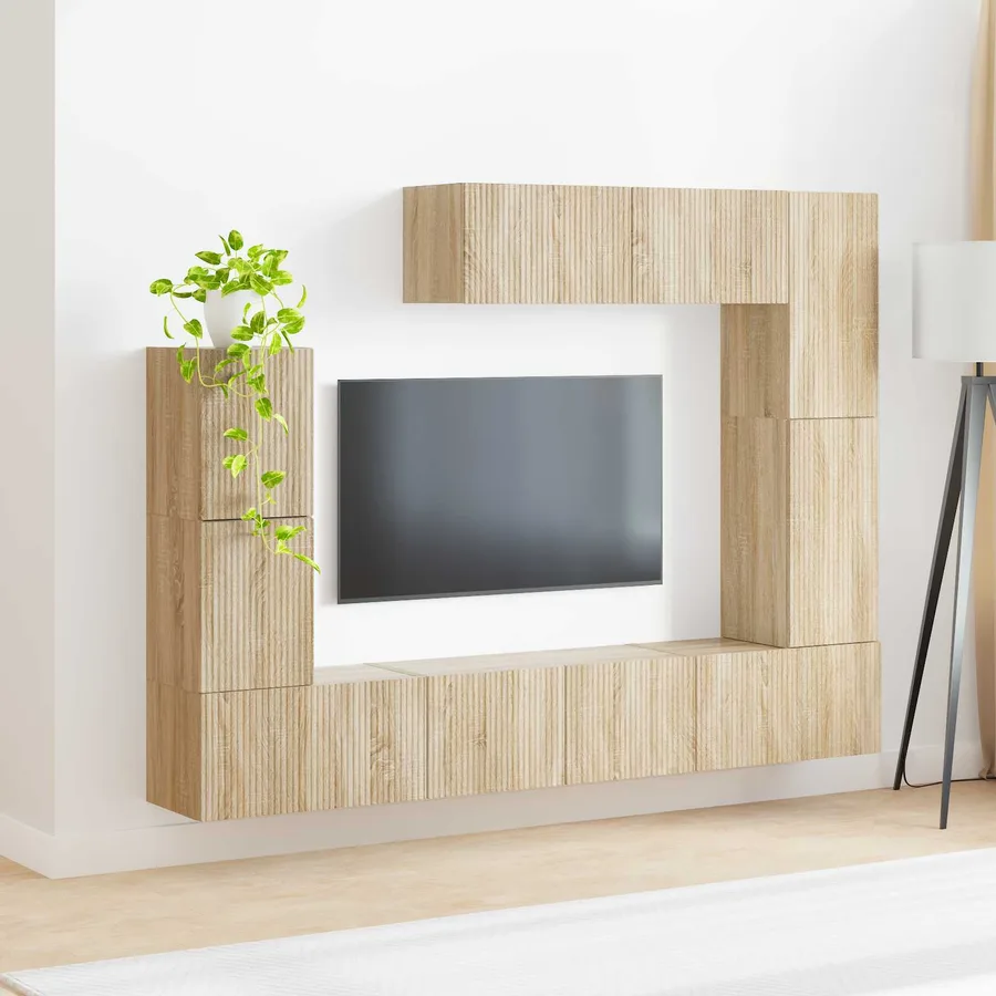 Ensemble meuble TV 5 pcs Chêne Sonoma Bois d'ingénierie - 4