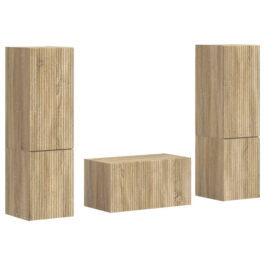 Ensemble meuble TV 5 pcs Chêne Sonoma Bois d'ingénierie - 2