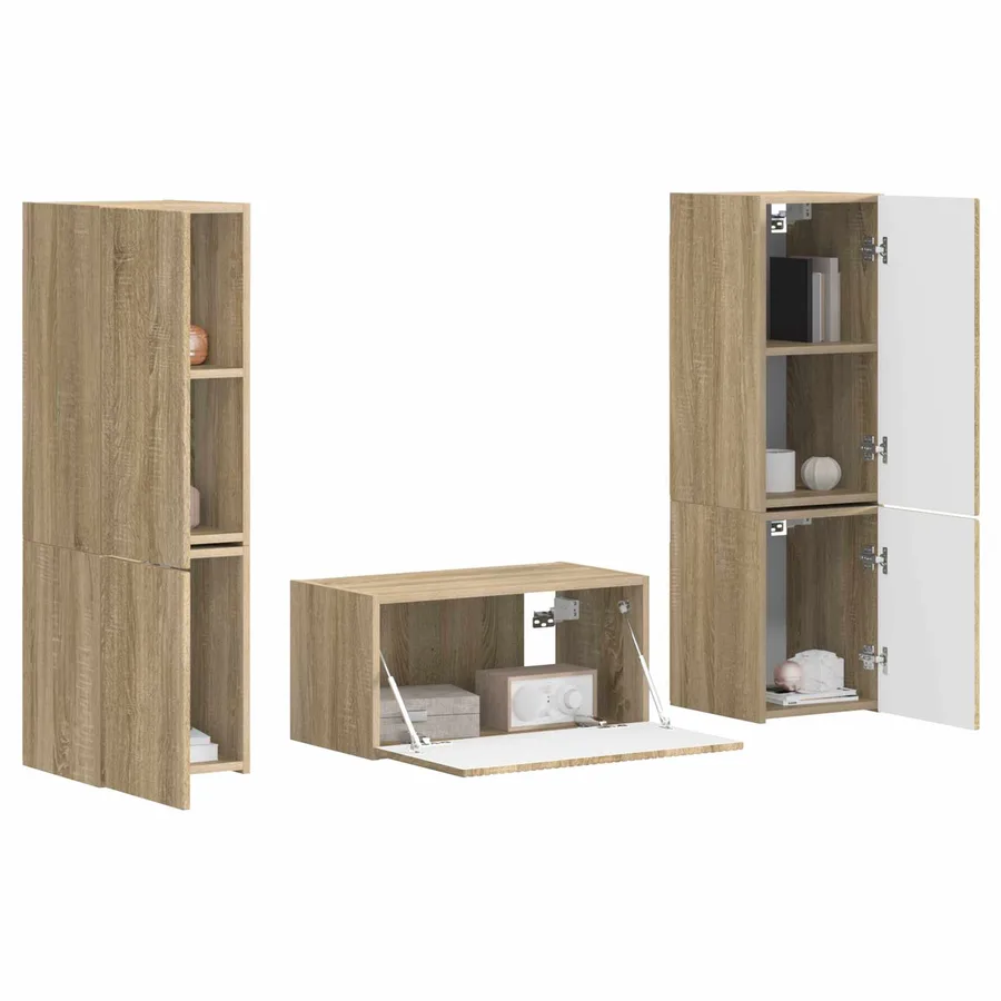 Ensemble meuble TV 5 pcs Chêne Sonoma Bois d'ingénierie - 3