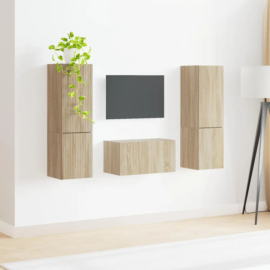 Ensemble meuble TV 5 pcs Chêne Sonoma Bois d'ingénierie - 4