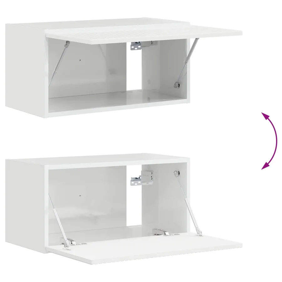 Ensemble meuble TV 5 pcs Blanc brillant Bois d'ingénierie - 11