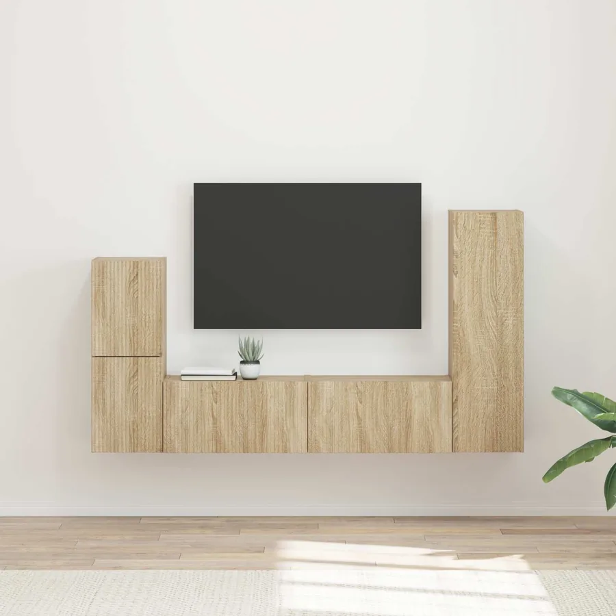 Ensemble meuble TV 4 pcs Chêne Sonoma Bois d'ingénierie