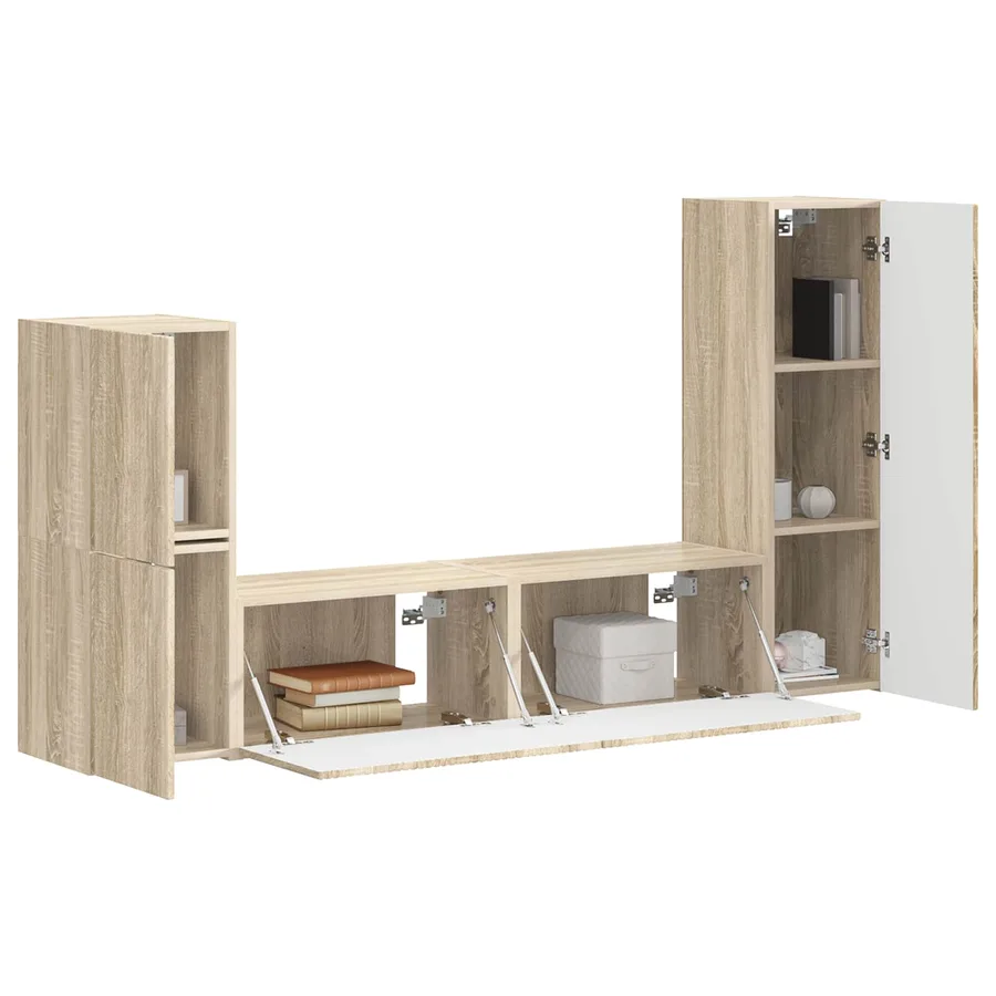 Ensemble meuble TV 4 pcs Chêne Sonoma Bois d'ingénierie - 3