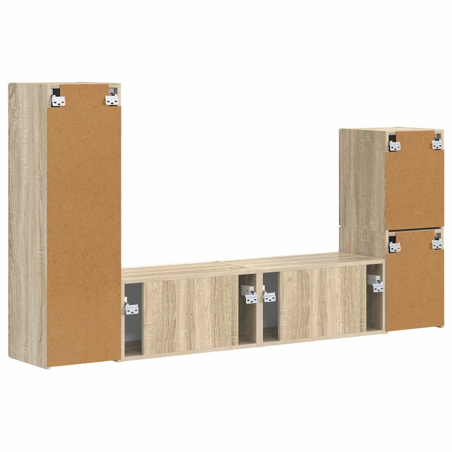 Ensemble meuble TV 4 pcs Chêne Sonoma Bois d'ingénierie - 9
