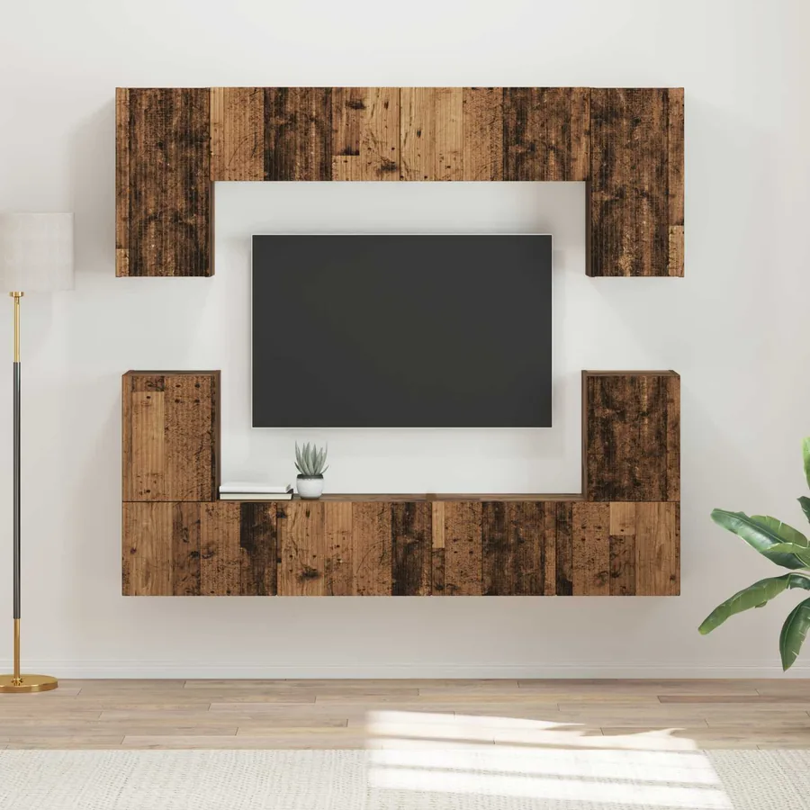 Ensemble meuble TV 5 pcs Bois Ancien Bois d'ingénierie