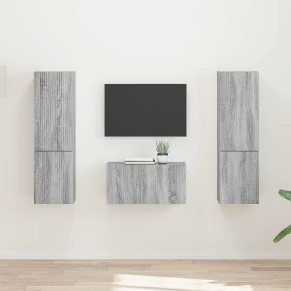 Ensemble meuble TV 5 pcs Gris Sonoma Bois d'ingénierie