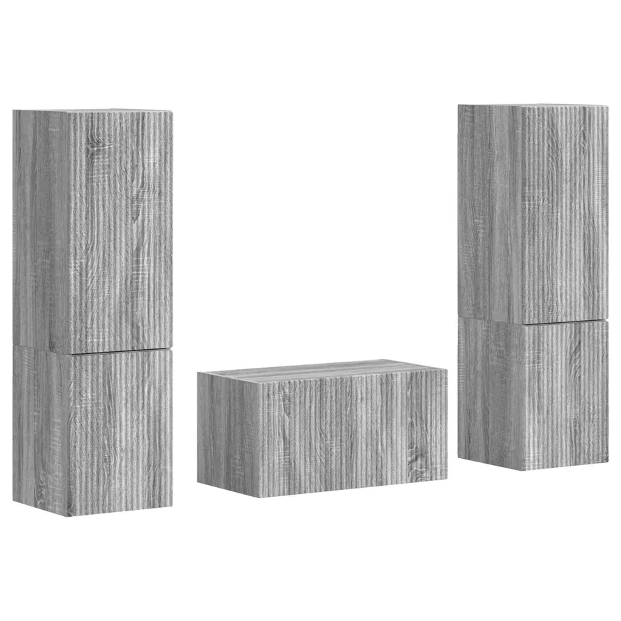 Ensemble meuble TV 5 pcs Gris Sonoma Bois d'ingénierie - 2