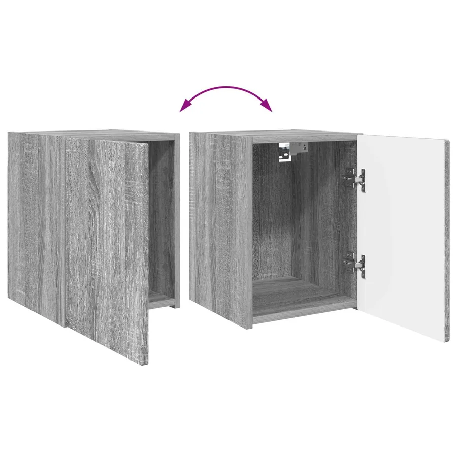 Ensemble meuble TV 4 pcs Gris Sonoma Bois d'ingénierie - 11