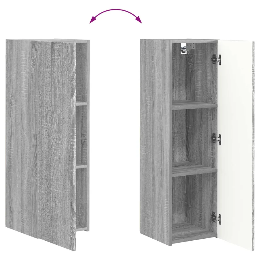 Ensemble meuble TV 4 pcs Gris Sonoma Bois d'ingénierie - 12