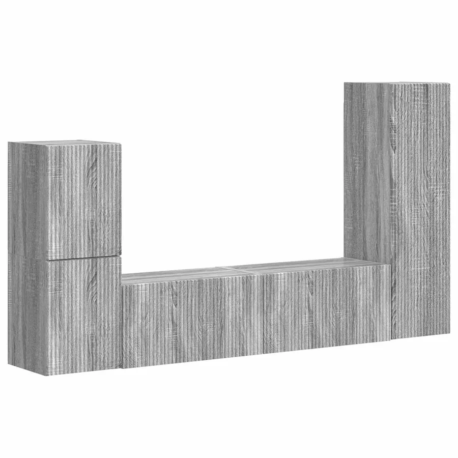 Ensemble meuble TV 4 pcs Gris Sonoma Bois d'ingénierie - 2