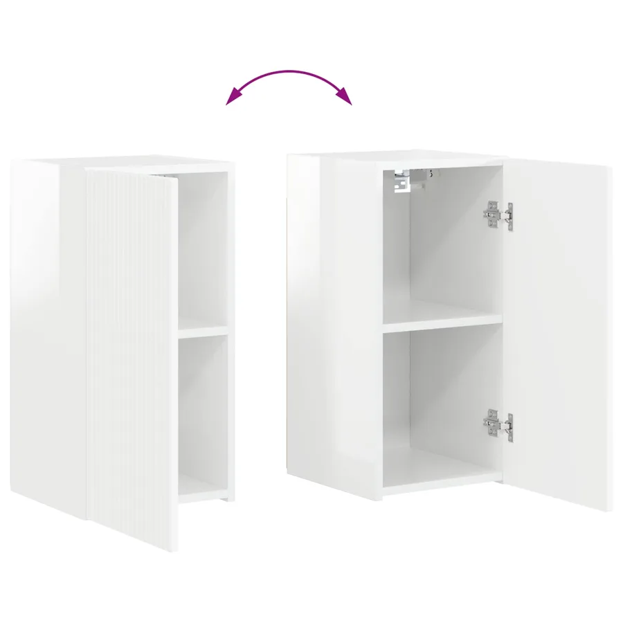 Ensemble meuble TV 4 pcs Blanc brillant Bois d'ingénierie - 11