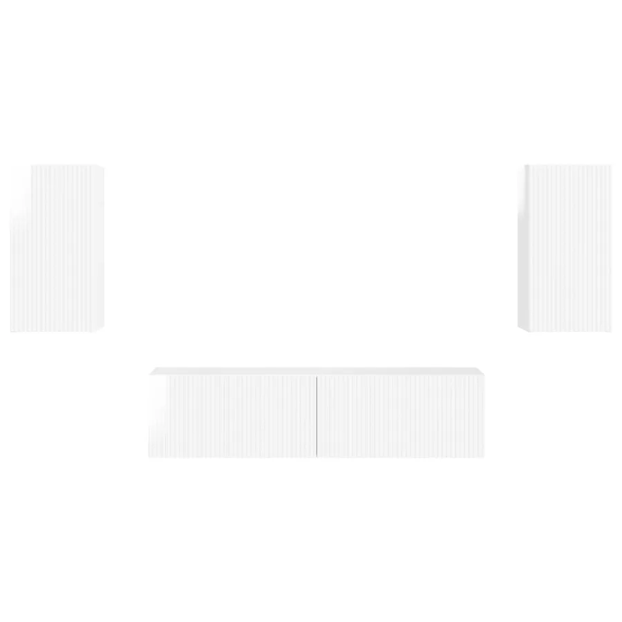 Ensemble meuble TV 4 pcs Blanc brillant Bois d'ingénierie - 7