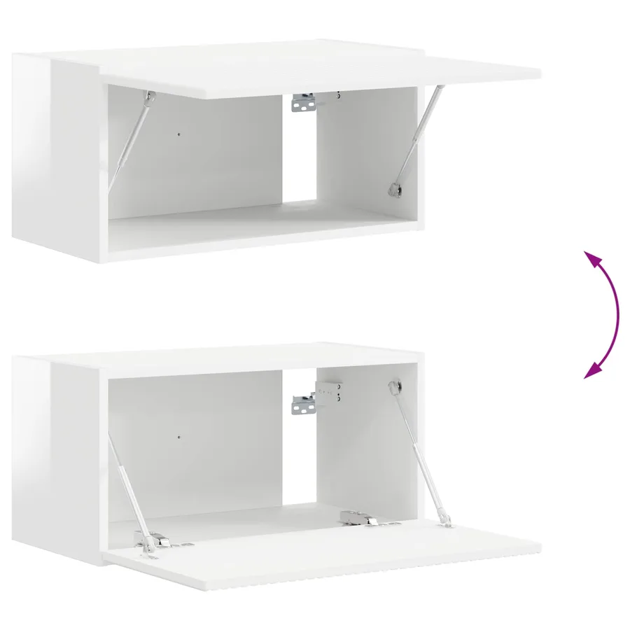 Ensemble meuble TV 4 pcs Blanc brillant Bois d'ingénierie - 8