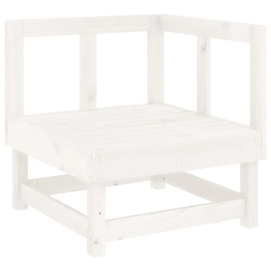 Salon de jardin 3 pcs blanc bois massif de pin - 4