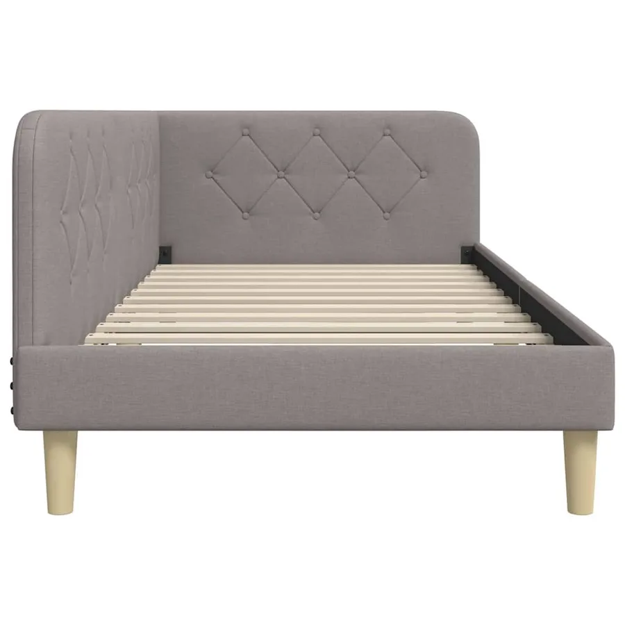 Cadre de lit d'angle Taupe 100 x 200 cm tissu - 6