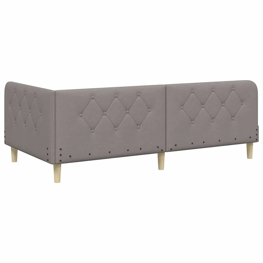 Cadre de lit d'angle Taupe 100 x 200 cm tissu - 7
