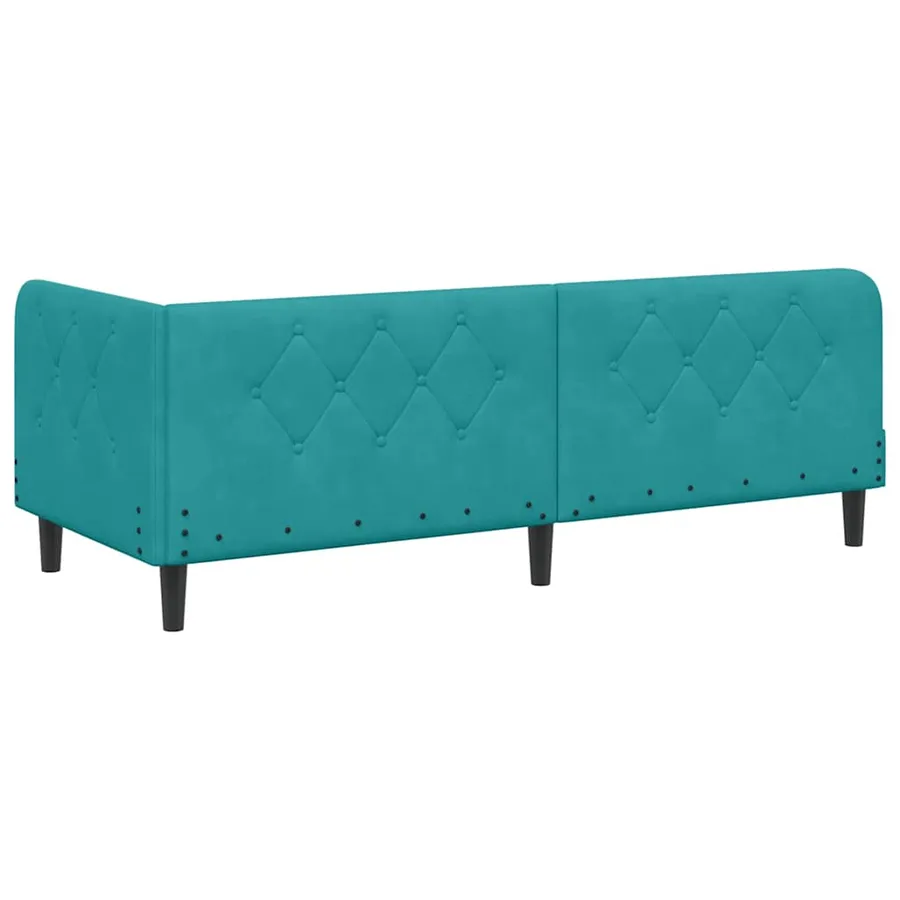 Cadre de lit d'angle Turquoise 80 x 200 cm Velours - 9