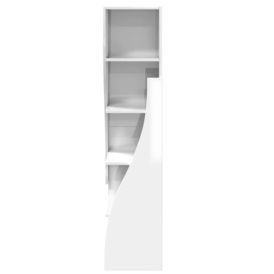 Meuble d'angle Blanc brillant 32x32x140cm Bois d'ingénierie - 5