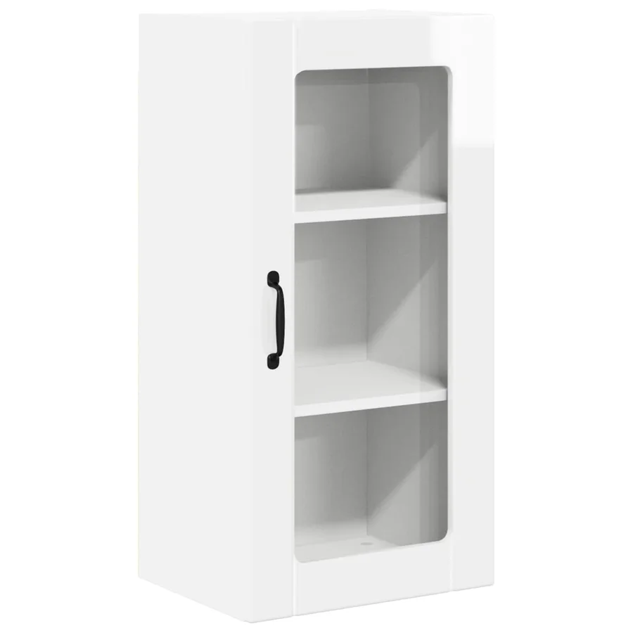 Cabinet en verre mural PORTO Blanc brillant 40 x 31 x 80 cm - 2