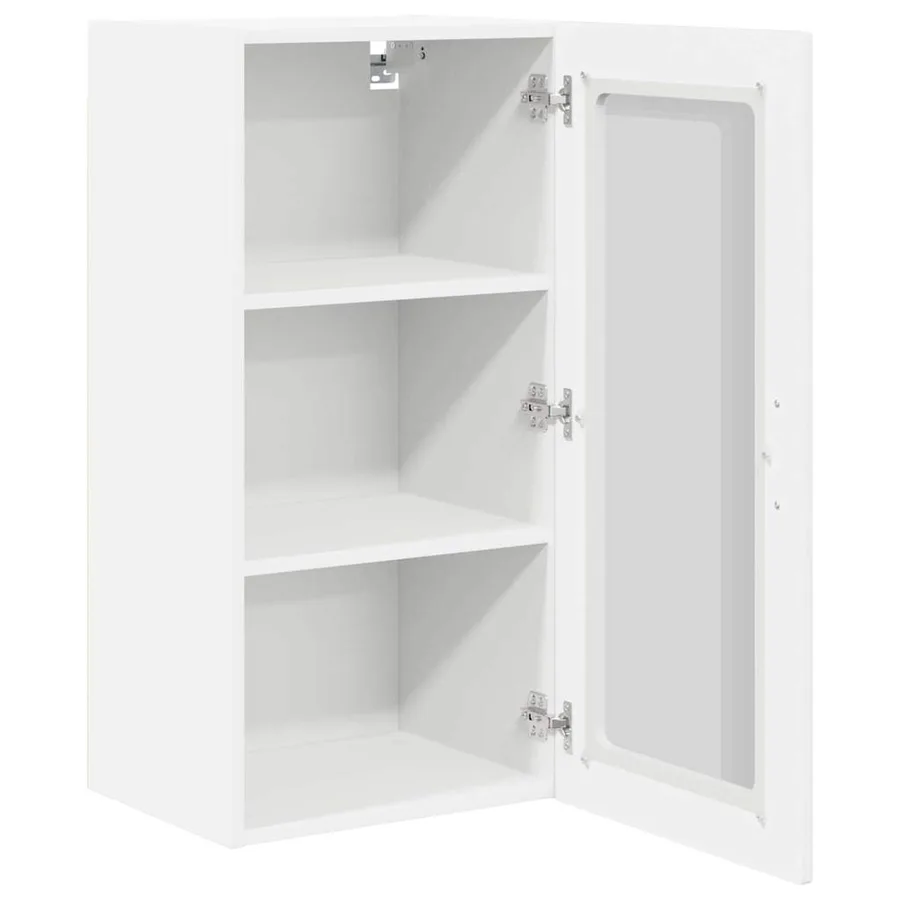 Cabinet en verre mural PORTO Blanc brillant 40 x 31 x 80 cm - 5