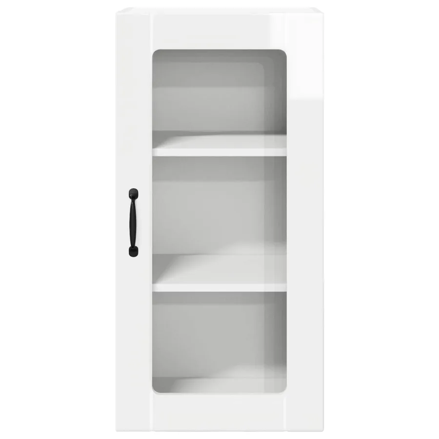 Cabinet en verre mural PORTO Blanc brillant 40 x 31 x 80 cm - 6