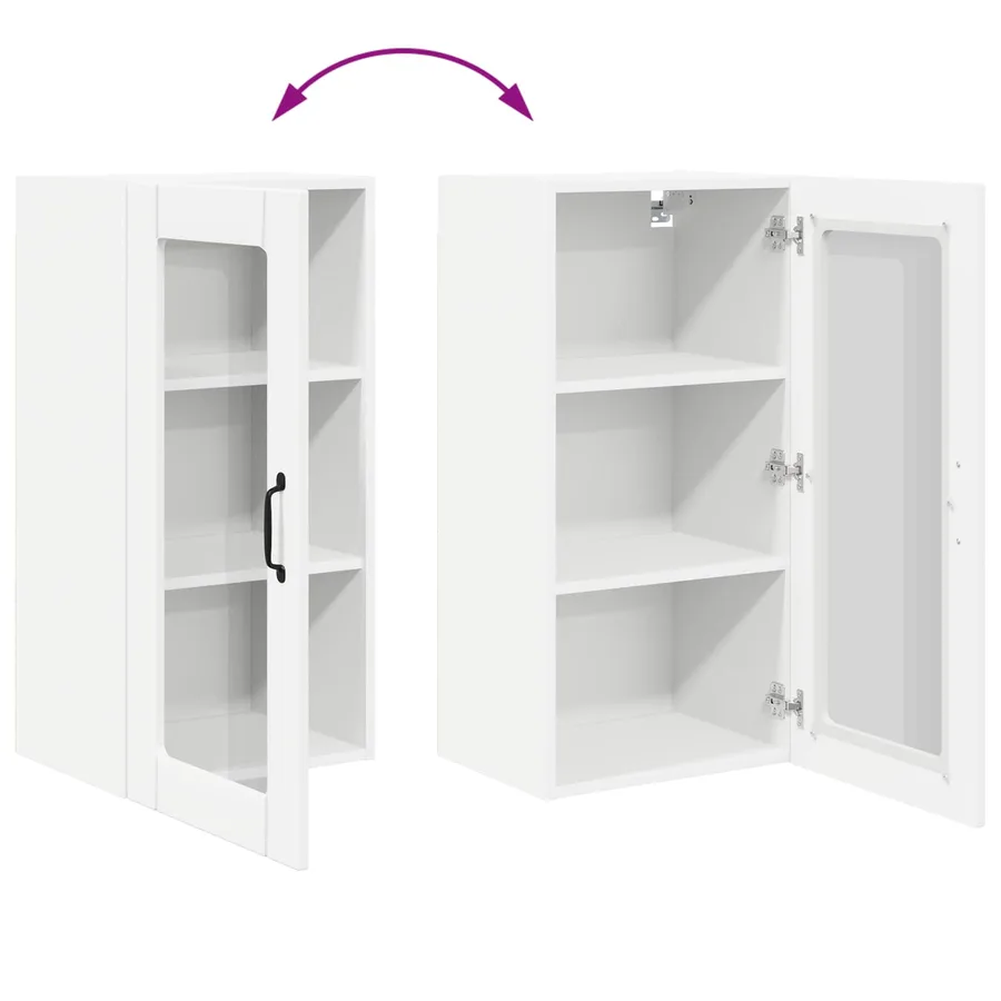 Cabinet en verre mural PORTO 2 pcs Blanc 40 x 31 x 80 cm - 12
