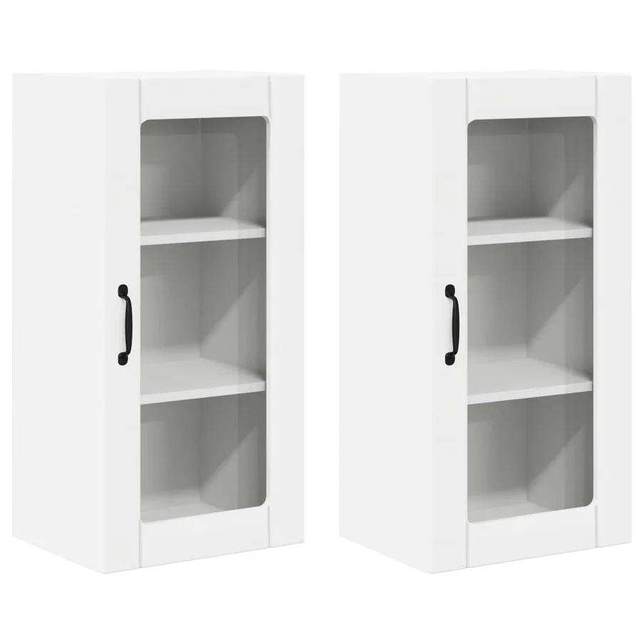 Cabinet en verre mural PORTO 2 pcs Blanc 40 x 31 x 80 cm - 2