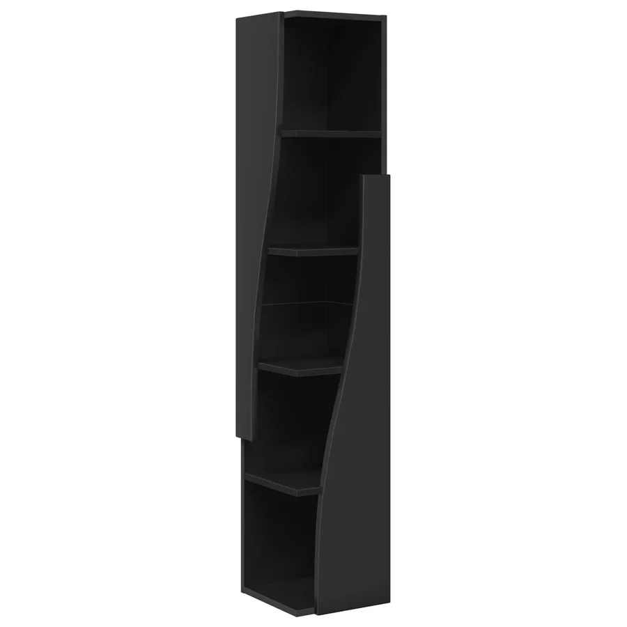 Meuble d'angle Noir 27,5x27x140cm Bois d'ingénierie - 2