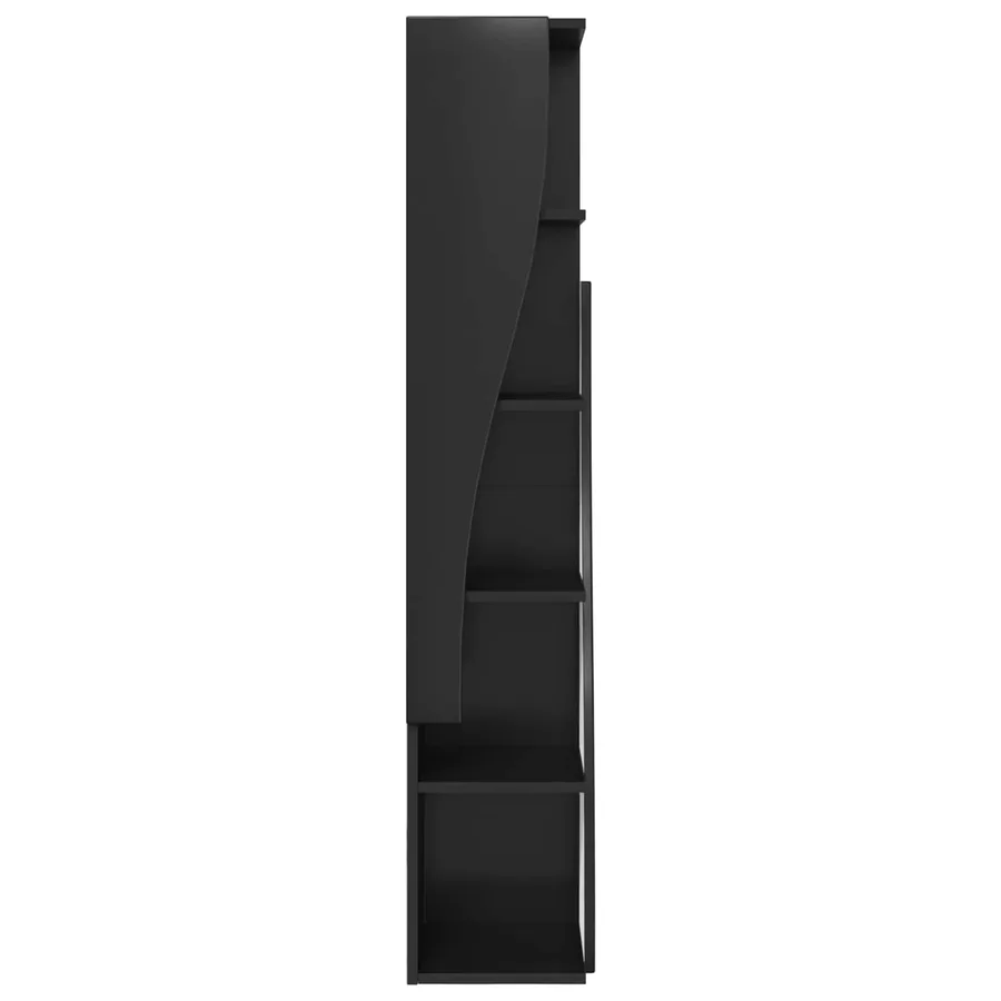 Meuble d'angle Noir 27,5x27x140cm Bois d'ingénierie - 5