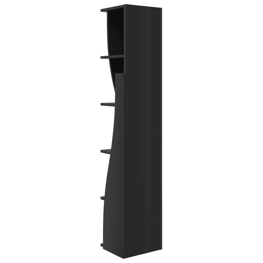 Meuble d'angle Noir 27,5x27x140cm Bois d'ingénierie - 7
