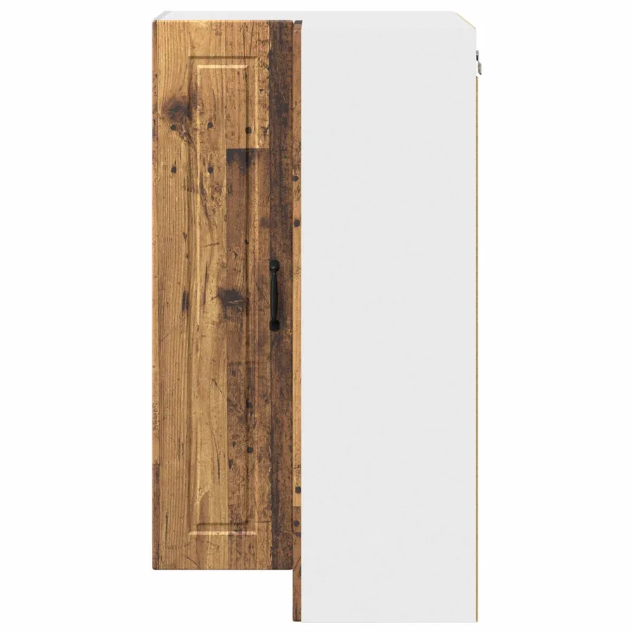 Cabinet d'angle mural PORTO Bois ancien 57 x 57 x 100 cm - 6