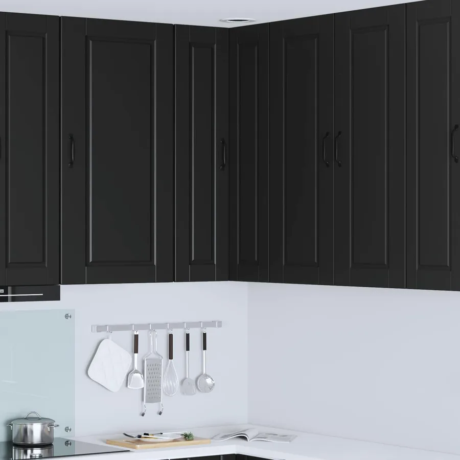 Cabinet d'angle mural PORTO Noir 57 x 57 x 100 cm