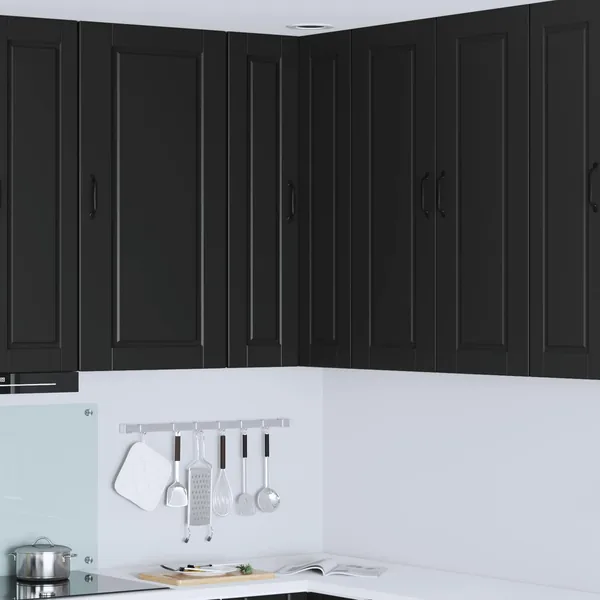 Cabinet d'angle mural PORTO Noir 57 x 57 x 100 cm