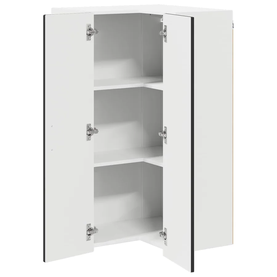 Cabinet d'angle mural PORTO Noir 57 x 57 x 100 cm - 5