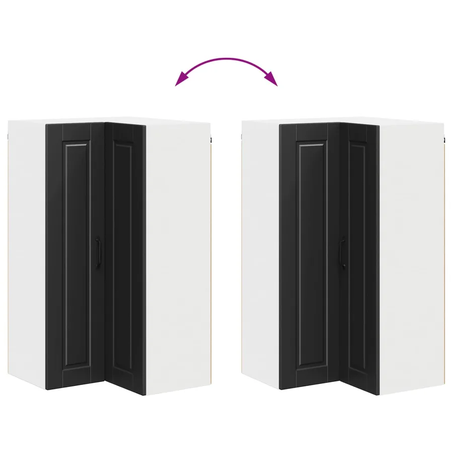 Cabinet d'angle mural PORTO Noir 57 x 57 x 100 cm - 9