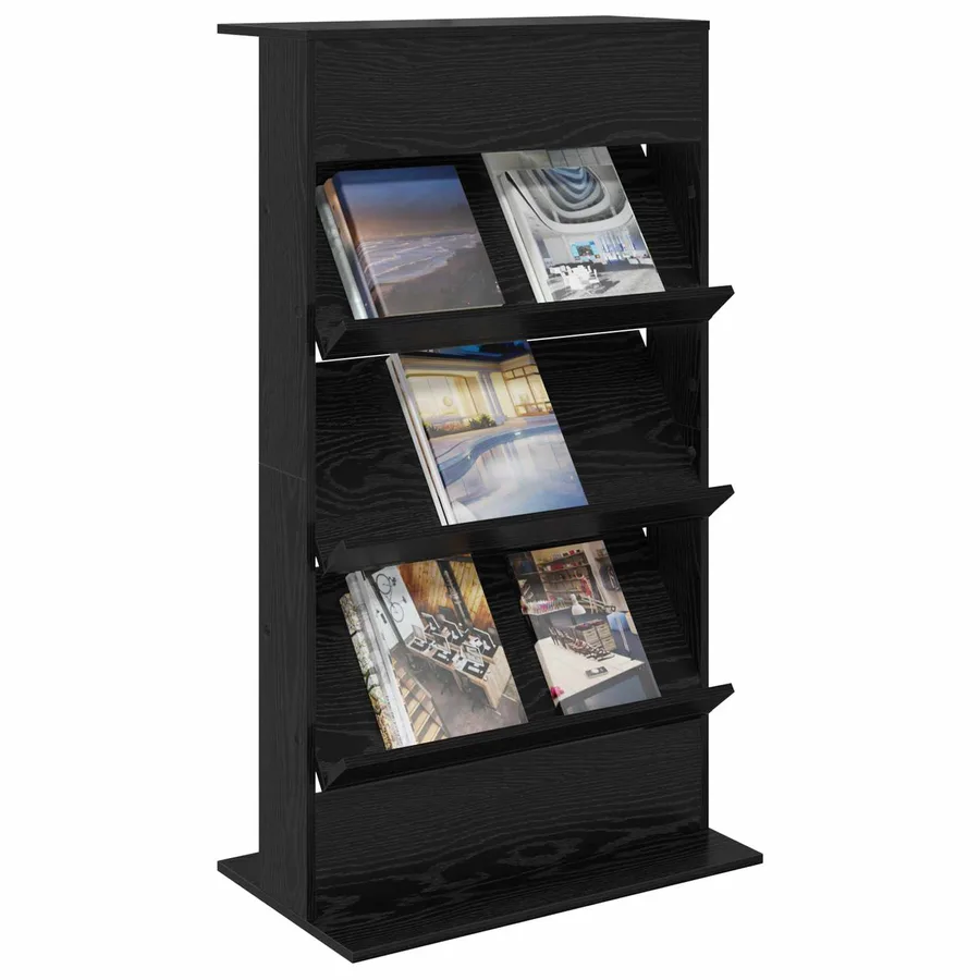 Étagère à magazines avec étagère Chêne noir 70 x 41 x 126 cm - 3