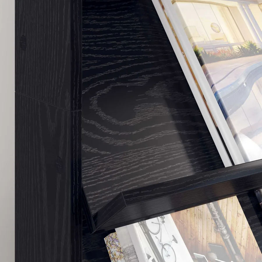 Étagère à magazines avec étagère Chêne noir 70 x 41 x 126 cm - 4