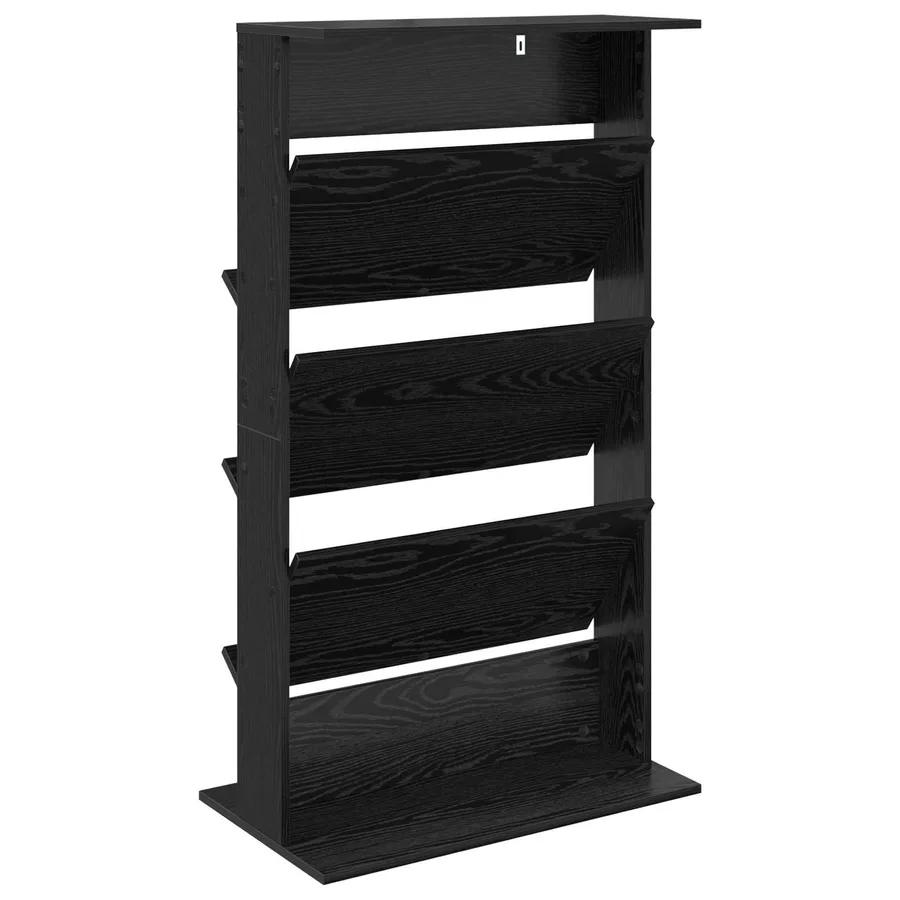 Étagère à magazines avec étagère Chêne noir 70 x 41 x 126 cm - 7