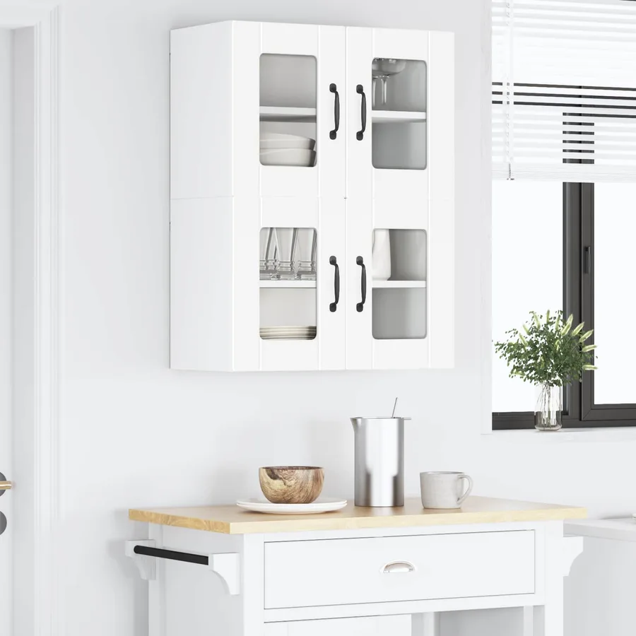 Cabinet en verre mural PORTO Blanc 60 x 31 x 40 cm - 4