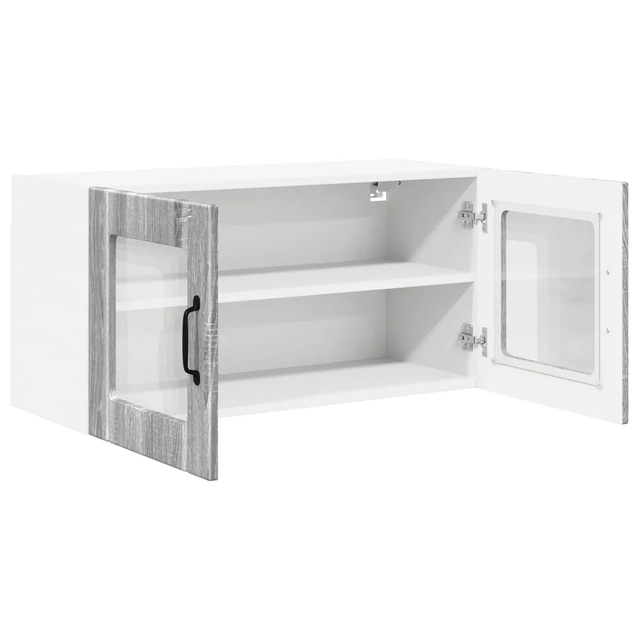 Cabinet en verre mural PORTO Gris Sonoma 80 x 31 x 40 cm - 5