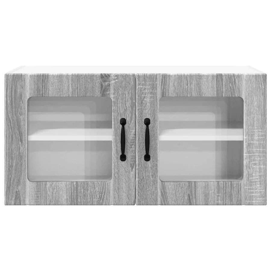 Cabinet en verre mural PORTO Gris Sonoma 80 x 31 x 40 cm - 6