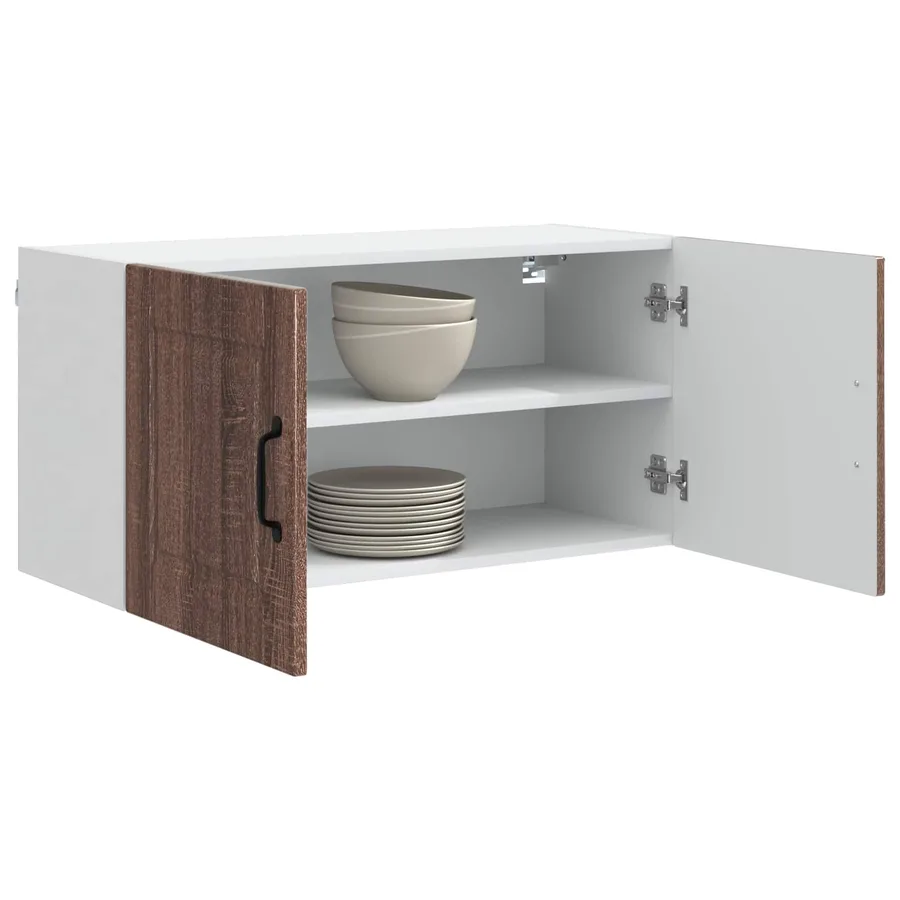 Meuble mural PORTO Chêne brun 80 x 31 x 40 cm Bois d'ingénierie - 3