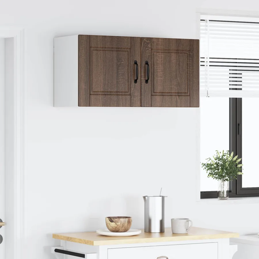 Meuble mural PORTO Chêne brun 80 x 31 x 40 cm Bois d'ingénierie - 4