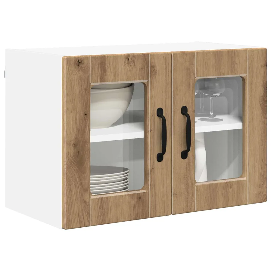 Cabinet en verre mural PORTO 2 pcs Chêne artisanal - 3