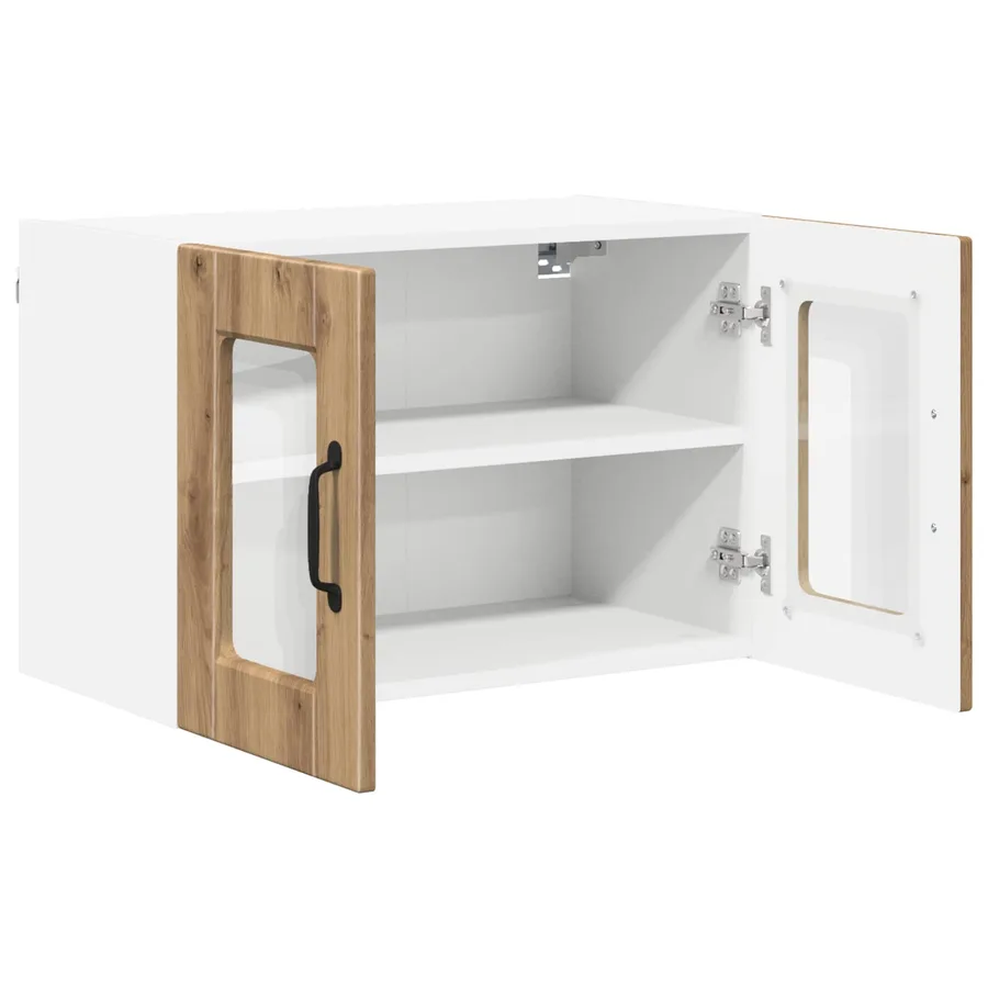 Cabinet en verre mural PORTO 2 pcs Chêne artisanal - 5